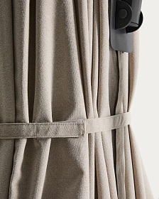 Бежевый консольный зонт Noli с графитовой алюминиевой конструкцией, 300 x 420 см