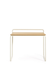 Tinn Письменный стол из ясеневого шпона с бежевой металлической конструкцией, 75 x 45,5