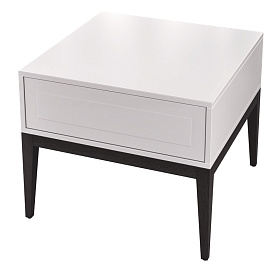 Прикроватная тумбочка MARBELLA отделка шпон ореха W, матовый серо-бежевый лак