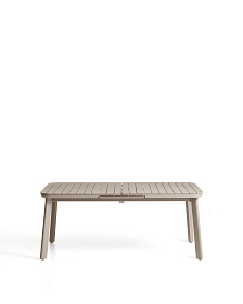 Раздвижной уличный стол Izola из алюминия с бежевой отделкой, 185 (235) x 100 см