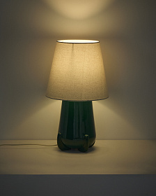 Настольная лампа Odra из зеленой керамики с глянцевой отделкой
