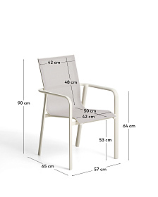 Уличный стул Canea из алюминия цвета экрю