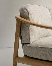 Уличный 2-х местный диван Elunda из тикового дерева и бежевой веревки