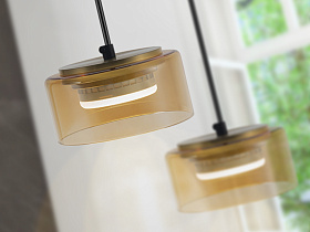 Olaia Подвесной светильник 1L черный/янтарный