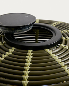 Уличный светильник Garoina из зеленого искусственного ротанга Ø50 см