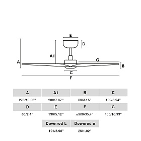 Потолочный вентилятор HEY S Ш900MM белый 3 P LED 10W CCT TUYA