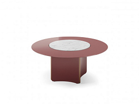 Обеденный стол Havasu 2 150 лак Berry Red/мрамор Carrara