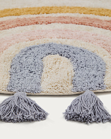 Круглый ковер Tadea 100% хлопок разноцветная радуга Ø 100 см