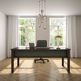 Стол для руководителя с высокой передней панелью в коже Artdeko 220 x 100