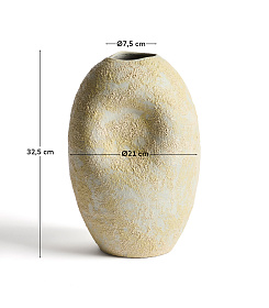 Керамическая ваза Medira цвета экрю и желтого, 32,5 см