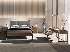 Вращающееся офисное кресло 4153 из серой ткани