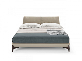 Кровать Bonsai 160x200 кожа Stone Natura/дуб