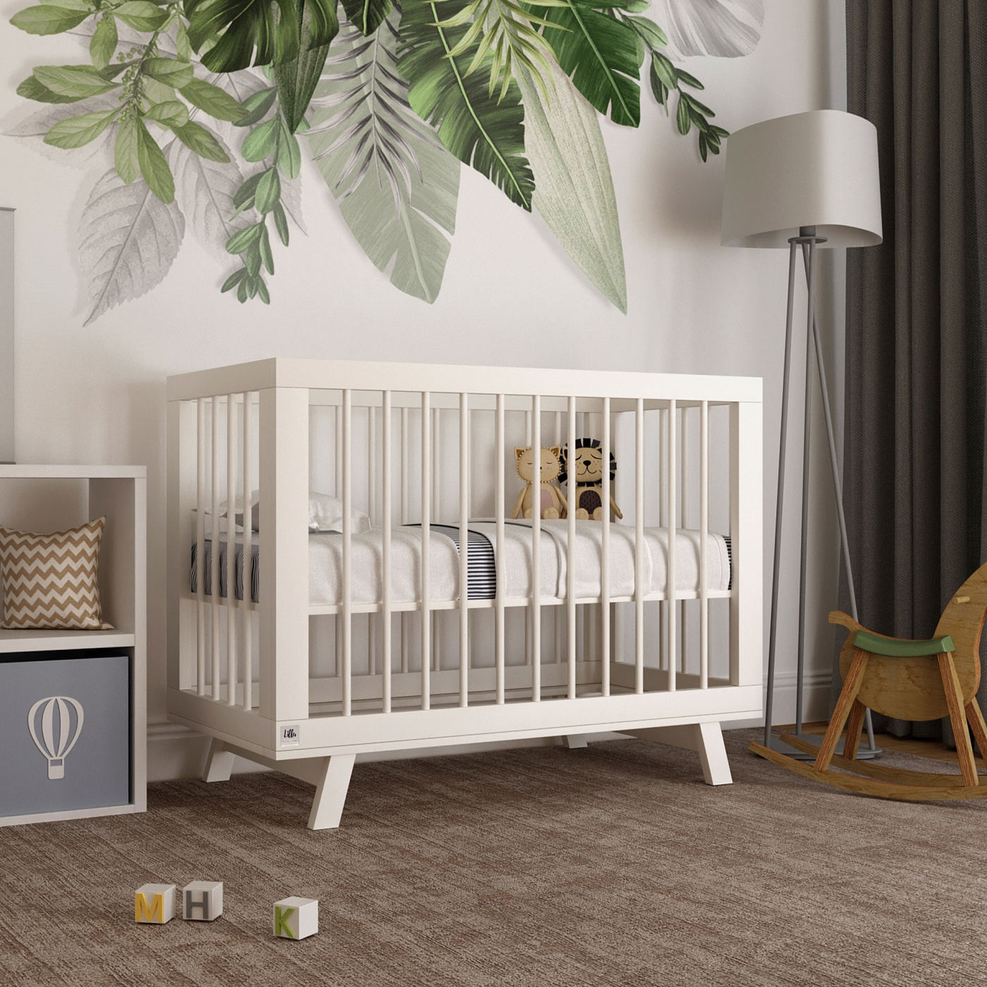 Кроватка для новорожденного Lillaland - модель Lilla Aria (НИК23)белая