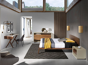 Прикроватная тумбочка 7134/MB2202NS из ореха и лакированного МДФ