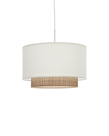 Бамбуковый потолочный плафон Erna с натуральной белой отделкой Ø 40 см