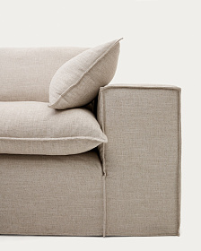 Anarela 3-местный диван со съемным чехлом и льняными подушками бежевого цвета 280 см