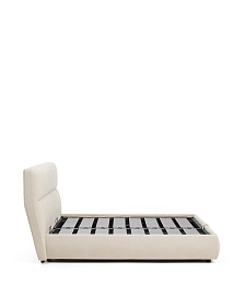 Кровать Dafra бежевого цвета из шенилла с ящиком для хранения 180 х 200 см