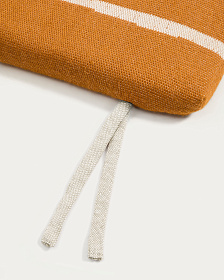 Подушка для шезлонга Daila оранжевого цвета из 100% ПЭТ с рисунком икат, 50 x 175 см