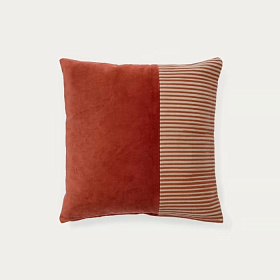 Samit Чехол на подушку из 100% хлопкового бархата с красными полосками 45 x 45 см