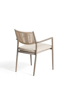 Уличный стул Argasi из алюминия цвета экрю и веревки