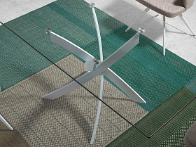 Прямоугольный обеденный стол 1138/F2133-BLANCO 150x95 стеклянный с белыми ножками