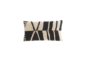 Подушка Rustic Chic Geo. черно-белая 70x40