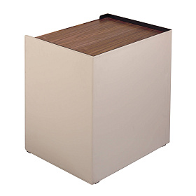 Прикроватная тумбочка MB1802NS / 7118 из кожи и орехового дерева