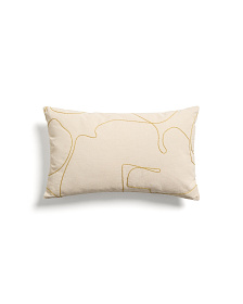 Чехол для подушки Dibel из хлопка цвета экрю с желтой вышивкой, 30 x 50 см