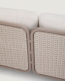 Уличный 3-местный диван Sedalis из алюминия и веревки серого цвета, 210 см