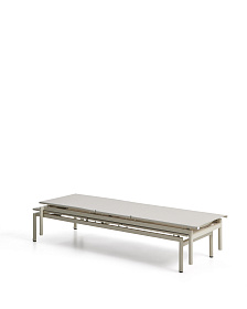 Шезлонг Lesina из серо-коричневого алюминия и текстиля цвета экрю