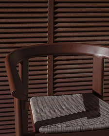 Уличный полубарный стул Erice из алюминия и веревки коричневого цвета, 75 см