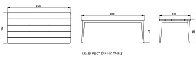 Обеденный стол Krabi прямоугольный