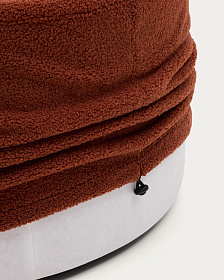 Kaeli Пуф для ног со съемным чехлом из терракотового букле Ø 90