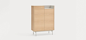 Шкаф с полками Valley 2D1Dr дуб/светло-серый металл