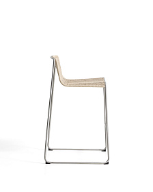 Уличный барный стул Tavari из бежевой веревки и стали