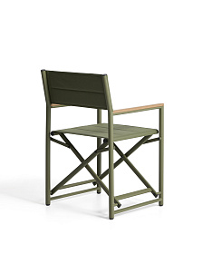Складной уличный стул Tisno из зеленого алюминия и зеленого текстиля