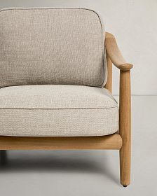 Уличный 3-х местный диван Elunda из тикового дерева и бежевой веревки