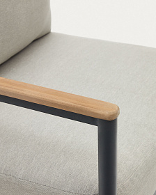 Aiguafreda Набор из 2-местного дивана, 2 кресел и журнального столика из серого алюминия и акации