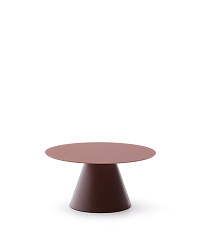 Журнальный столик Wilshire из стекла и стали терракотовый Ø80cm