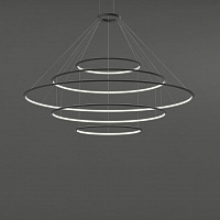 Люстра Circular Inward Light 5 колец черная ø1200 ø2000 ø3000 ø2000 ø1200