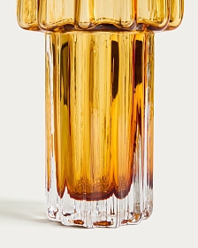 Оранжевая стеклянная ваза Cristila, 30 см