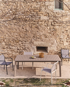 Уличный стул Luri из графитового алюминия и серого текстиля