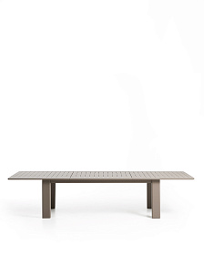 Раздвижной стол Livorno из алюминия цвета таупе, 233(350) x 100 см