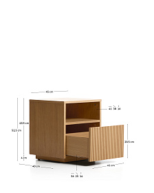 Прикроватная тумба Helvine из дубового шпона, 45 x 52 см