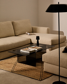 Журнальный столик Zaren из серого закаленного стекла, 120 x 60 см