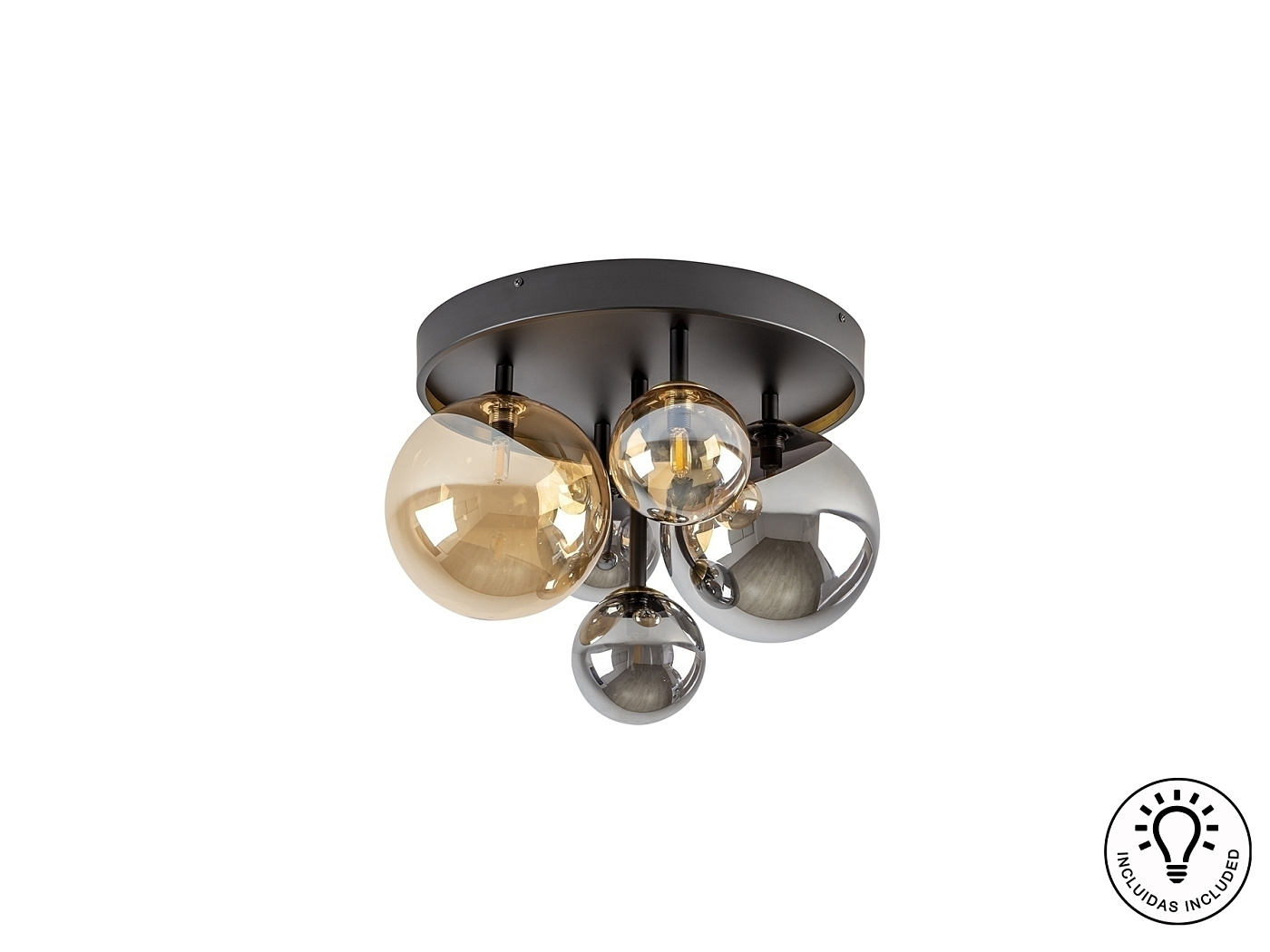 Потолочный светильник Dark 5L черно-латунный