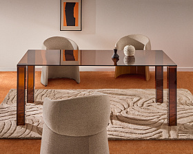 Стол Adularia из коричневого закаленного стекла 200 x 100 см