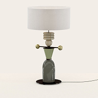 Настольная лампа Nuro травертин с абажуром 801011/41