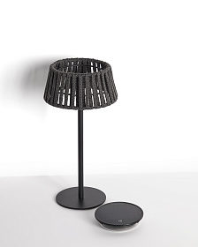 Уличная настольная лампа Aldet на солнечных батареях черная