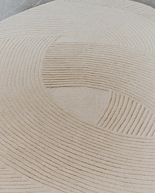 Ковер Domm из шерсти бежевого цвета Ø 200 см